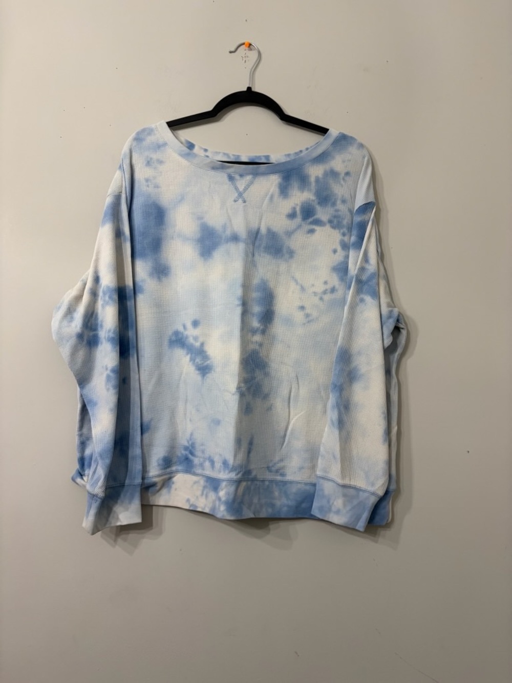 Blue Tie-Dye Long Sleeve Women's Top
